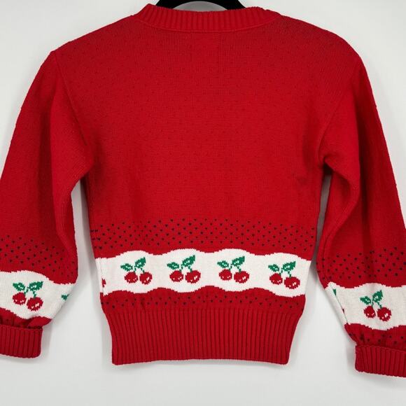 Vintage Hartstrings‎ Red Cherry Sweater Size S - Picture 5 of 7